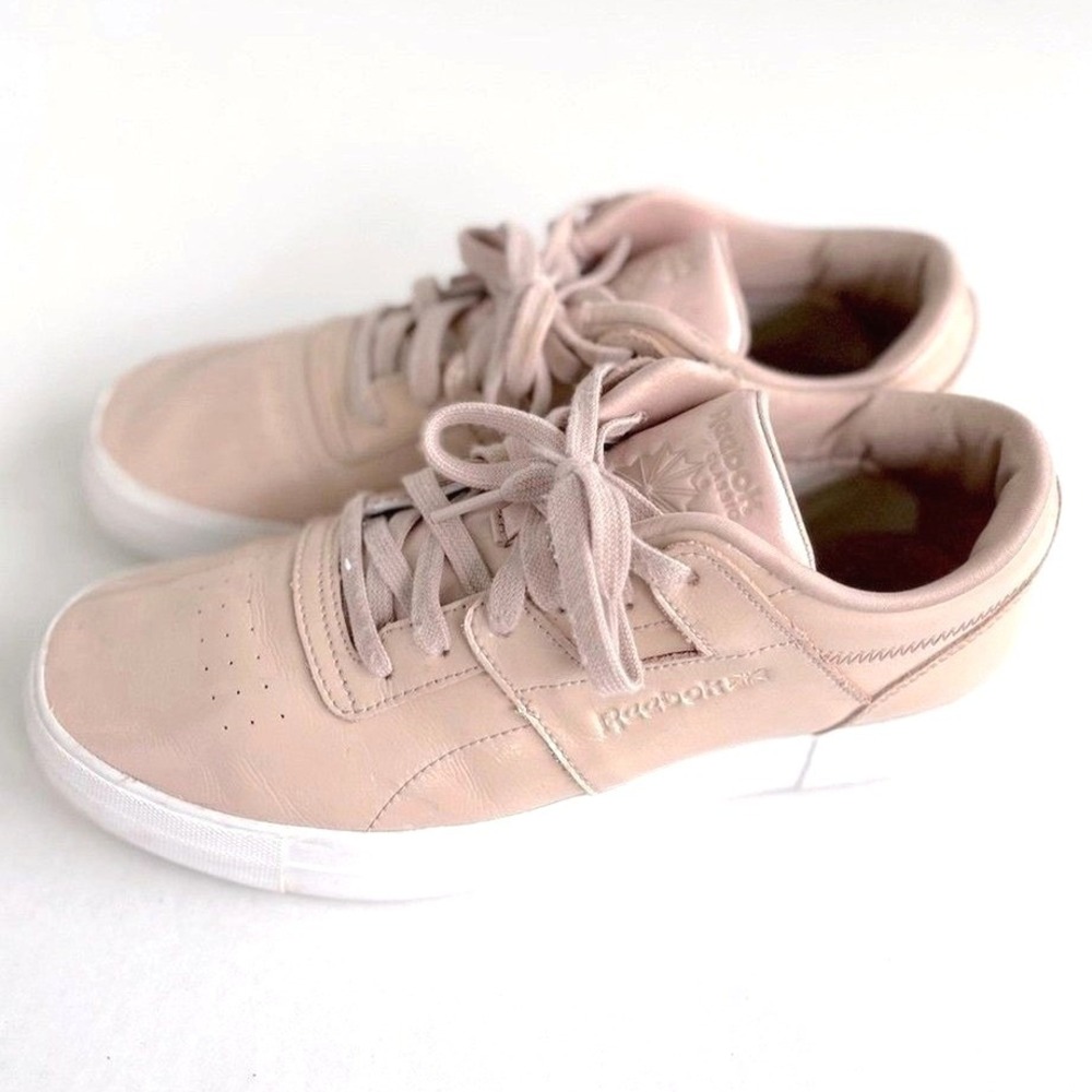 Reebok Classic‎ Sneakers Workout LO FVS Patent Pink Rose Trainers Womens 10 FLAW